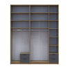 Kleiderschrank mit Spiegel und hohem Aufsatz Doros Rondi Artisan Eiche/Graphit 2+3 Türen 203x52x260 (42005715)