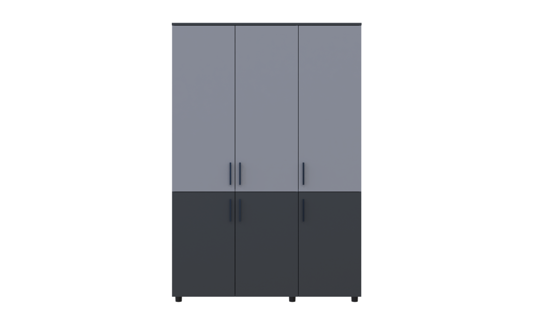 Kleiderschrank Doros Thorn Anthrazit/Grau 3 Türen Kleiderstange 135x51,6x200 (44900519)
