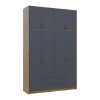 Kleiderschrank Doros Rondi mit Drehtüren mit Oberschrank Artisan Eiche / Graphitgrau 4 Türen 160x52x260 (42005188)