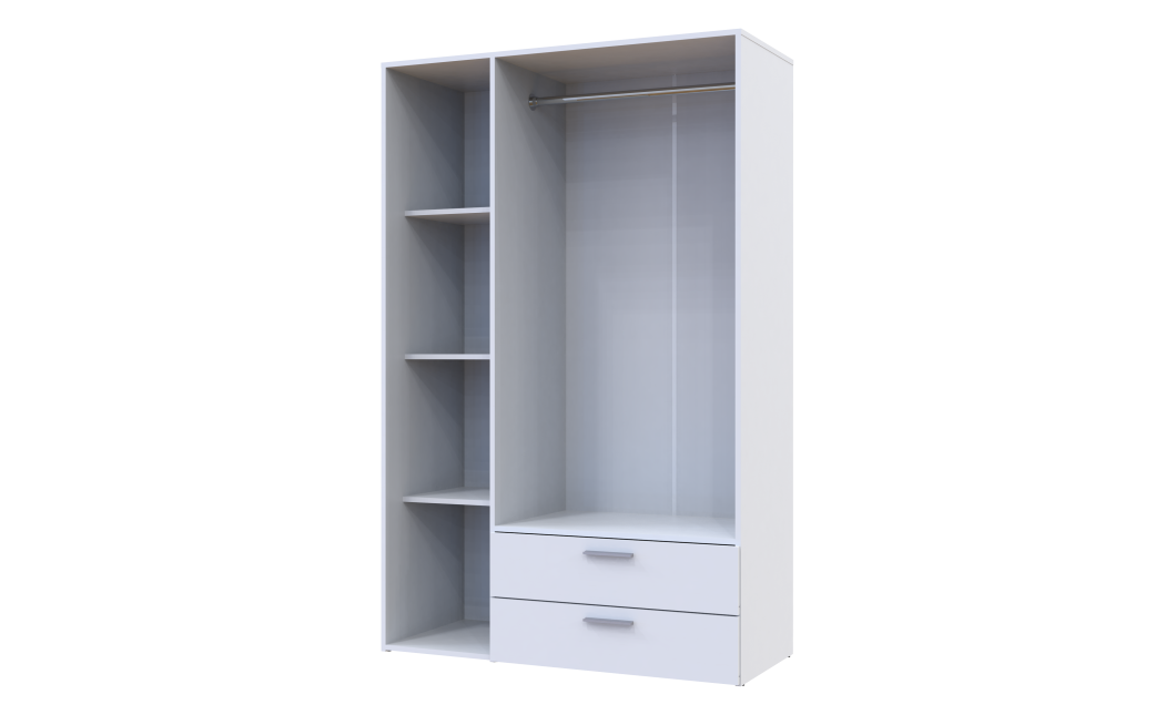 Kleiderschrank Doros Ektor Weiß 3 Türen 116x49,5x180 (80737076)