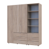 Kleiderschrank Doros Gelar Sonoma Eiche 3 Türen Säulenschrank 176,2x49,5x203,4 (42005181)