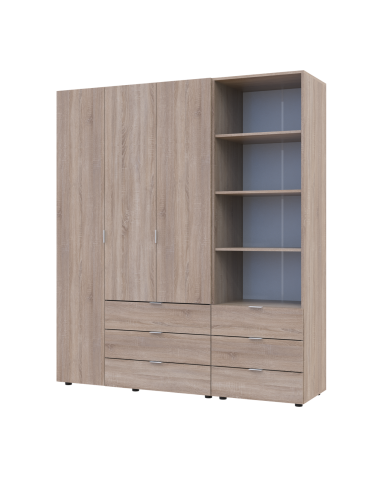 Kleiderschrank Doros Gelar Sonoma Eiche 3 Türen Säulenschrank 176,2x49,5x203,4 (42005181)