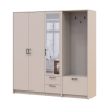 Drehtürenschrank Doros Rondi mit Kleiderstange und Spiegel Kaschmir 3 Türen 181x52x195 (42005401)