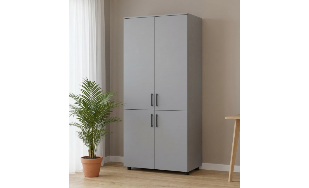 Kleiderschrank Doros Thorn Grau 2 Türen Böden 90x51,6x200 (44900440)