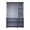 Kleiderschrank Doros Thorn Anthrazit/Weiß 3 Türen Kleiderstange 135x51,6x200 (44900515)