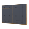 Kleiderschrank mit Aufsatz Doros Rondi Artisan Eiche/Graphit 4+4 Türen 320x52x236 (42005710)