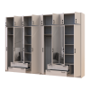 Kleiderschrank mit Spiegel und Aufsatz Doros Rondi Kaschmir 4+4 Türen 320x52x236 (42005639)