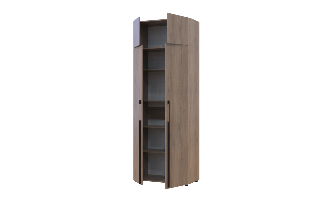 Kleiderschrank mit Regalen und Aufsatz Doros Kasper Cremona Cannolo 2 Türen 90x48x245 (42005537)