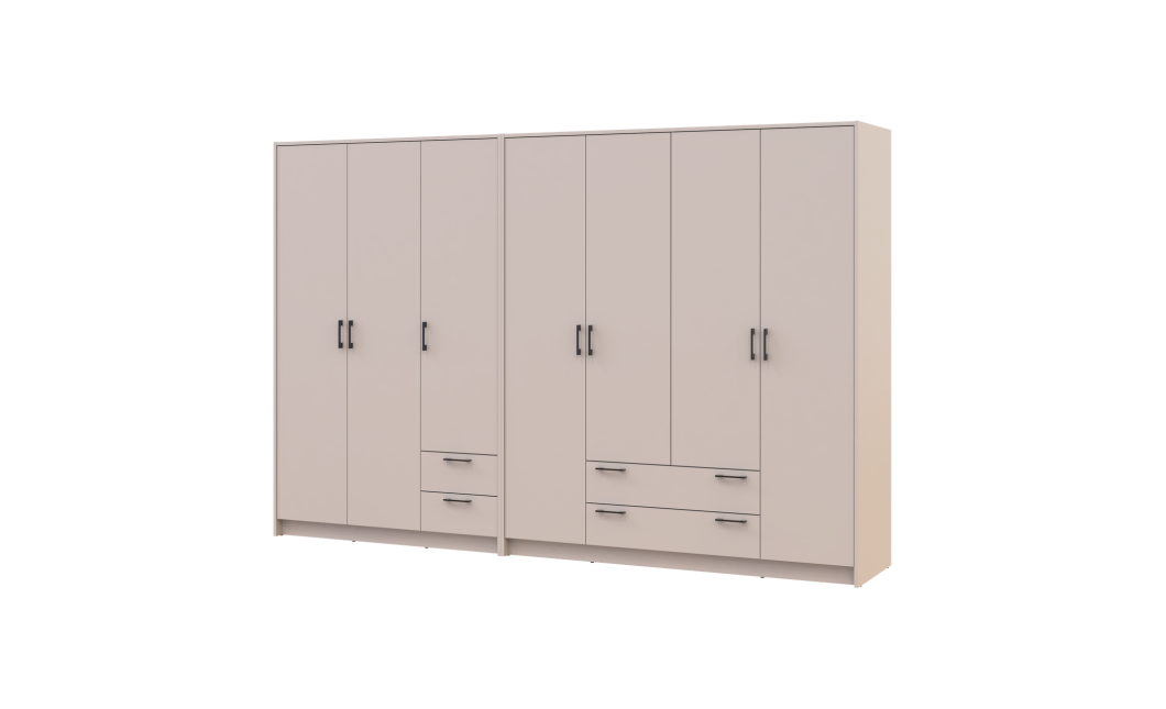 Kleiderschrank Doros Rondi Kaschmir 3+4 Türen 281x52x195 (42005624)