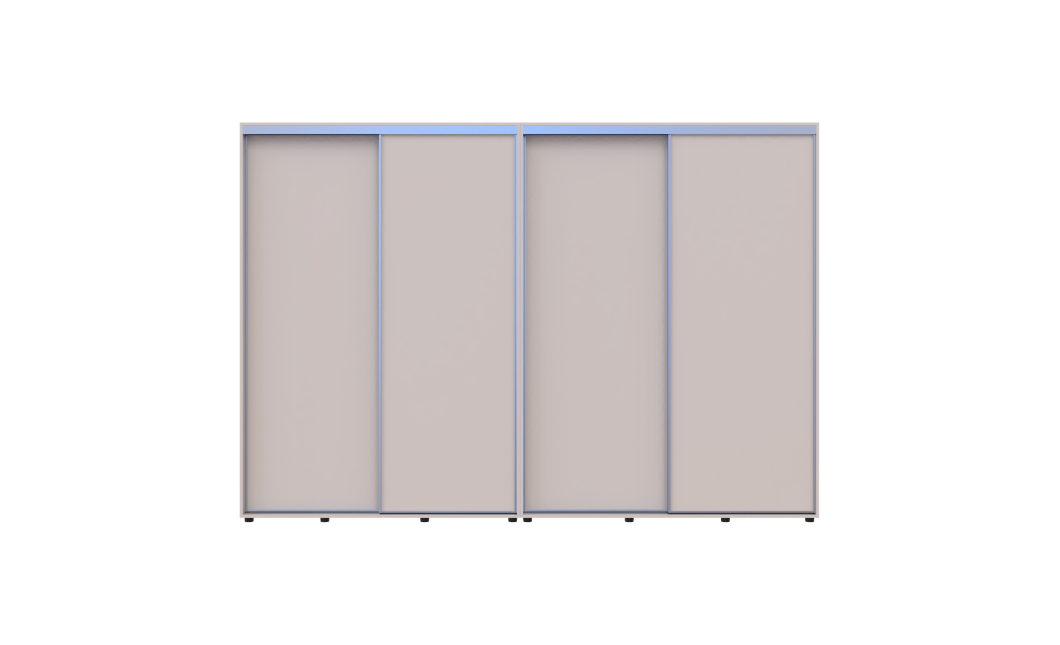 Kleiderschrank Doros Sigma Slim Schiebetüren Kaschmir 2+2 Türen 310x60x214.4 (42005609)
