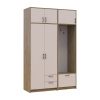 Drehtürenschrank Doros Rondi mit Kleiderstange und Oberschrank Artisan Eiche/Kaschmir 2 Türen 142x52x236 (42005272)