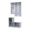 Flurmöbel Set Bela Kiefer Natti/Graphit mit Spiegel 100x40x210 (44900412)