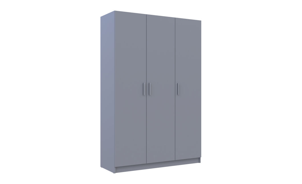 Kleiderschrank Doros Promo mit Drehtüren Grau 3 Türen 135x48x204 (80737765)