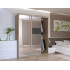 Kleiderschrank Doros City Light Schiebetüren Sonoma Eiche mit Spiegel 180x60x225 (42002057)