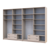 Kleiderschrank mit Spiegel und Aufsatz Doros Rondi Kaschmir 4+4 Türen 320x52x236 (42005639)