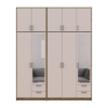 Kleiderschrank mit Spiegel und hohem Aufsatz Doros Rondi Artisan Eiche/Kaschmir 2+3 Türen 203x52x260 (42005679)