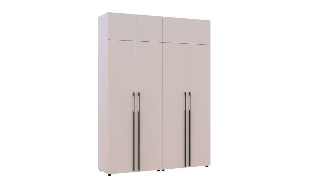 Kleiderschrank mit Regalen und Aufsatz Doros Kasper Kaschmir 2+2 Türen 180x48x245 (42005540)