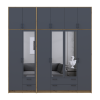 Kleiderschrank mit Spiegel und hohem Aufsatz Doros Rondi Artisan Eiche/Graphit 2+4 Türen 242x52x260 (42005717)