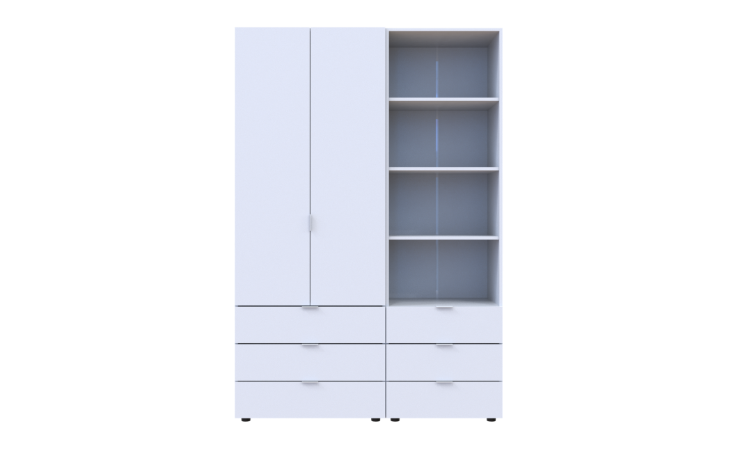 Kleiderschrank Doros Gelar Weiß 2 Türen Säulenschrank 137,5x49,5x203,4 (42005162)