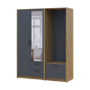 Drehtürenschrank Doros Rondi mit Kleiderstange und Spiegel Artisan Eiche/Graphitgrau 2 Türen 142x52x195 (42005271)