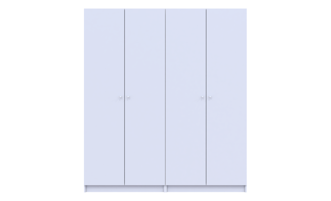 Kleiderschrank Doros Promo Set mit Böden Weiß 2+2 Türen 180x48x204 (44900288)