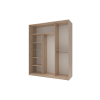 Kleiderschrank Doros City Light Schiebetüren Sonoma Eiche mit Spiegel 180x60x225 (42002057)