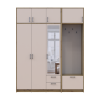 Kleiderschrank Doros Rondi mit Kleiderstange, Spiegel und Oberschrank Artisan Eiche/Kaschmir 3 Türen 181x52x236 (42005286)