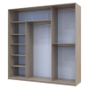 Kleiderschrank Doros City Light Schiebetüren Sonoma Eiche mit Spiegel 225x60x225 (42002136)