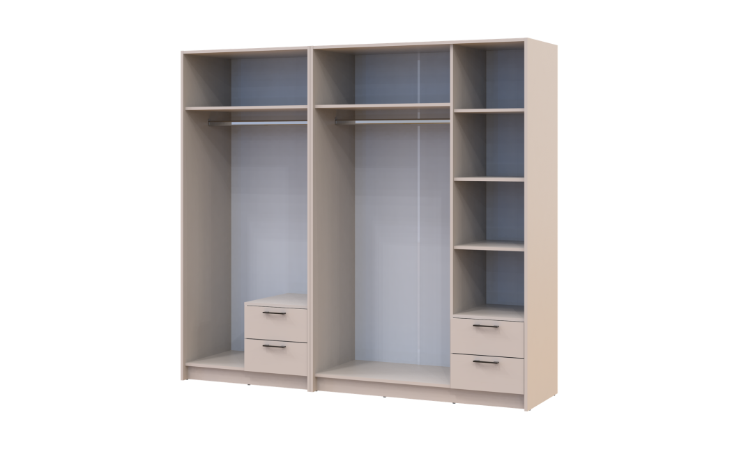 Kleiderschrank Doros Rondi Kaschmir 2+3 Türen 203x52x195 (42005618)