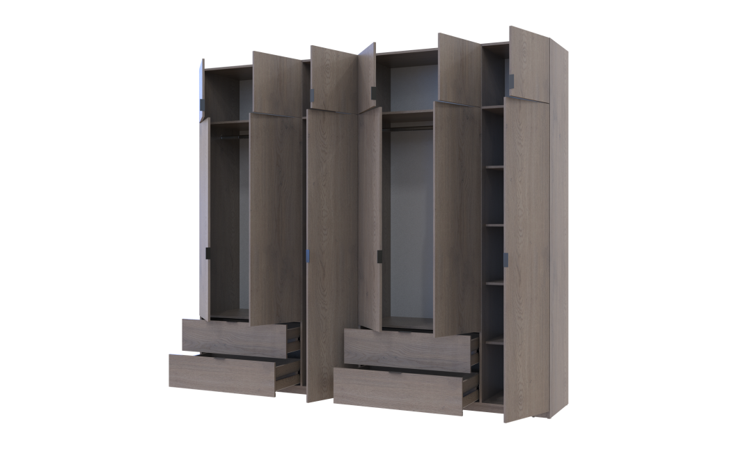 Kleiderschrank Doros Lukas Cannolo / Cannolo 3+3 Türen 270x50x240 (42005243)