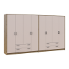 Kleiderschrank Doros Rondi Artisan Eiche/Kaschmir 4+4 Türen 320x52x195 (42005662)