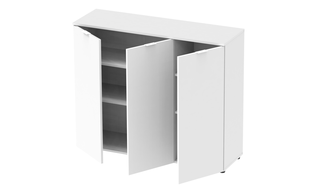 Kommode Doros Ron 6 Weiß 3 Türen 120x38x100 (41515999)