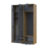 Drehtürenschrank Doros Rondi mit Kleiderstange und Oberschrank Artisan Eiche/Graphitgrau 2 Türen 142x52x236 (42005273)