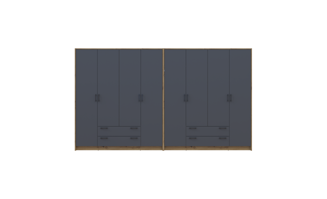 Kleiderschrank Doros Rondi Artisan Eiche/Graphit 4+4 Türen 320x52x195 (42005698)