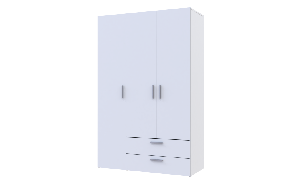 Kleiderschrank Doros Ektor Weiß 3 Türen 116x49,5x180 (80737076)