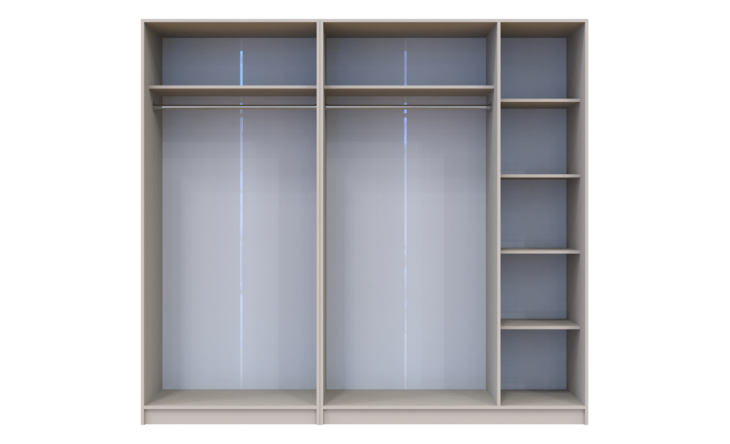 Kleiderschrank Doros Promo mit Drehtüren Kaschmir 2+3 Türen 225x48x204 (80737673)