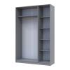 Kleiderschrank Doros Promo mit Drehtüren Grau 3 Türen 135x48x204 (80737765)