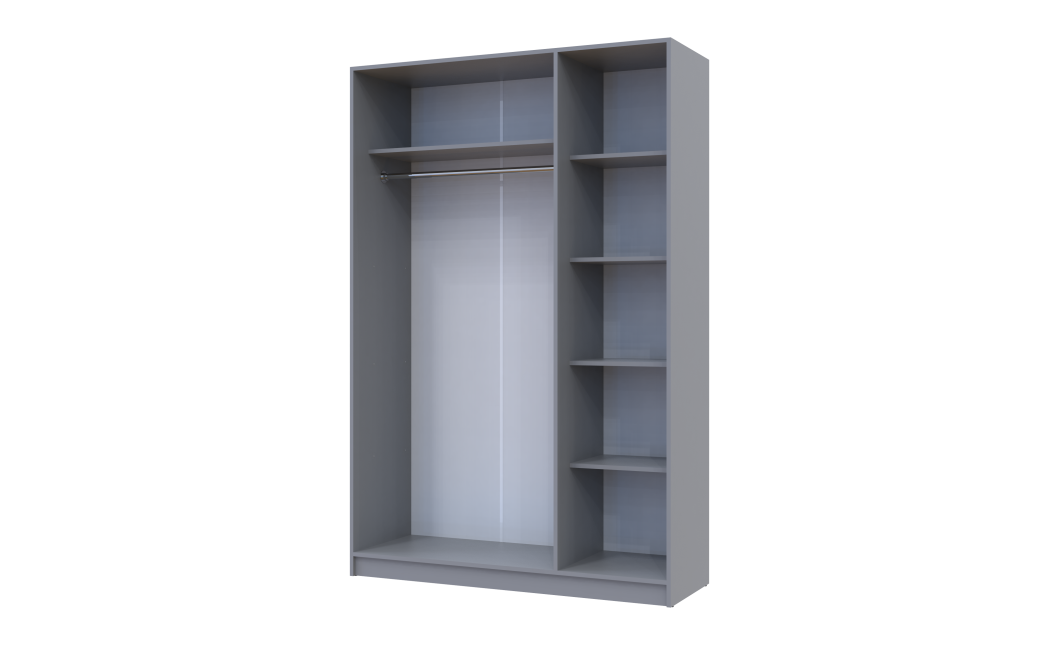 Kleiderschrank Doros Promo mit Drehtüren Grau 3 Türen 135x48x204 (80737765)