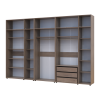 Kleiderschrank mit Schubladen, Regalen und Aufsatz Doros Kasper Cremona Cannolo 3+2+3 Türen 360x48x245 (42005745)