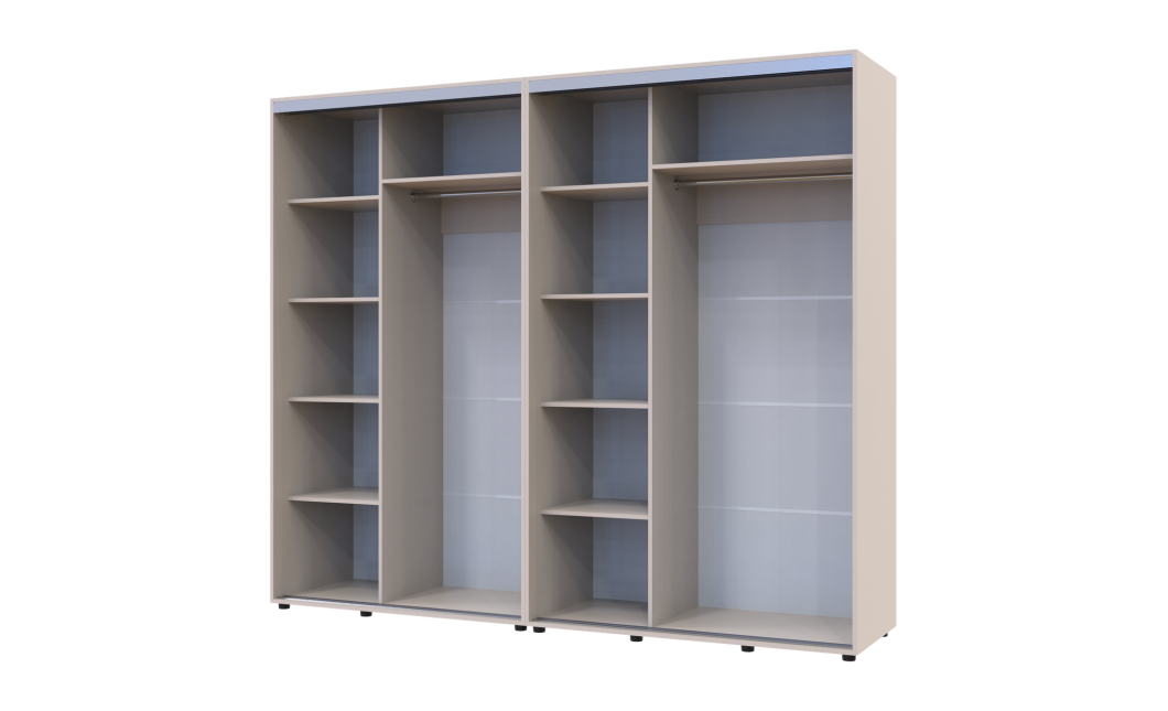 Kleiderschrank Doros Sigma Slim Schiebetüren Kaschmir 2+2 Türen 250x60x214.4 (42005597)