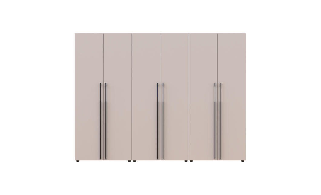 Kleiderschrank mit Regalen und Schubladen Doros Kasper Kaschmir 2+2+2 Türen 270x48x204 (42005730)