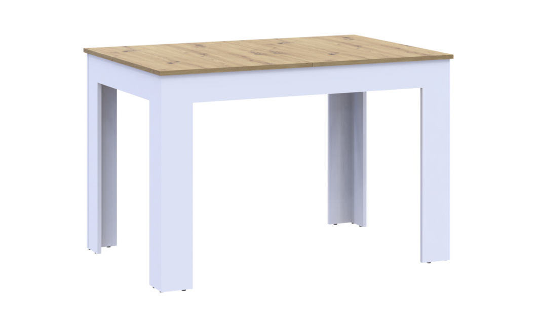 Esstisch Doros Flint Weiß / Artisan Eiche 120/170x80x78 (41510130)