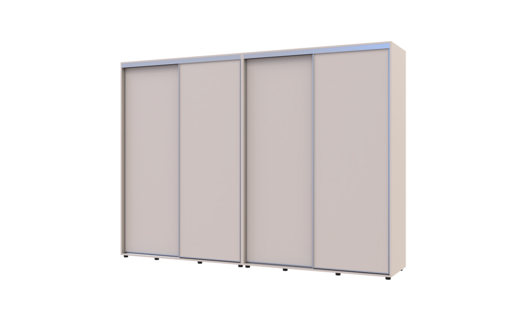 Kleiderschrank Doros Sigma Slim Schiebetüren Kaschmir 2+2 Türen 300x60x214.4 (42005607)