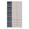 Kleiderschrank Doros Gelar Kaschmir 2 Türen mit offenem Regal 115,7x49,5x203,4 (80737643)