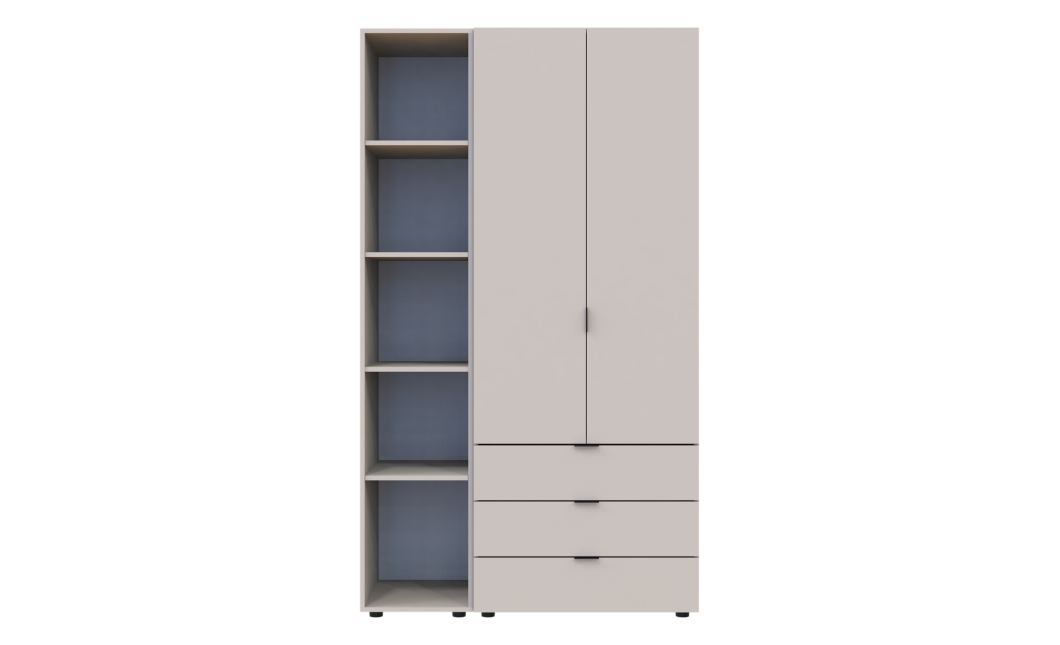 Kleiderschrank Doros Gelar Kaschmir 2 Türen mit offenem Regal 115,7x49,5x203,4 (80737643)