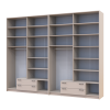 Kleiderschrank mit Spiegel und hohem Aufsatz Doros Rondi Kaschmir 4+4 Türen 320x52x260 (42005651)