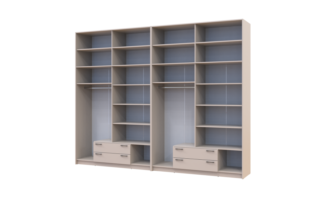Kleiderschrank mit Spiegel und hohem Aufsatz Doros Rondi Kaschmir 4+4 Türen 320x52x260 (42005651)
