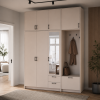 Kleiderschrank Doros Rondi mit Kleiderstange, Spiegel und hohem Oberschrank Kaschmir 3 Türen 181x52x260 (42005407)