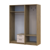 Kleiderschrank Doros Rondi mit Kleiderstange und Spiegel Artisan Eiche/Kaschmir 2 Türen 142x52x195 (42005270)