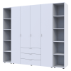 Kleiderschrank Doros Gelar Weiß 4 Türen mit 2 offenen Regalböden 231,4x49,5x203,4 (42005039)